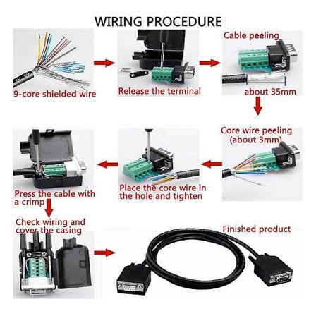 4 stk. DB9 Hun Breakout Connector, DB9 Loddefri RS232 D-sub Seriell til 9-bens Port Terminal Adapter