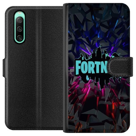 Yhteensopiva Lompakkokotelo Sony Sony Xperia 10 IV Pelit inspiraatio abstrakti logo suunnittelu räjähtävillä muodoilla, neon valot ja dynaaminen e