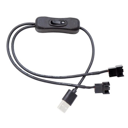 USB til 3-pins / 4-pins PWM 5V USB-kabel for vifteadapter med kabelhylse