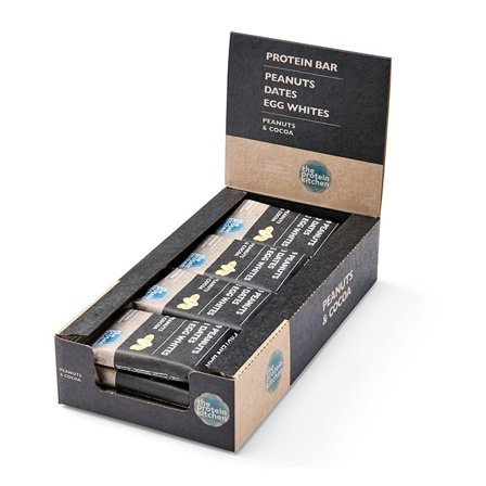 Proteinbars The Protein Kitchen 12 x Proteinbarer, 55 g, Peanuts & Cocoa - Bodyman.dk