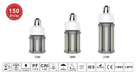 SYNERGY 21 LED HID Corn Retrofit E27 360° 18W nw