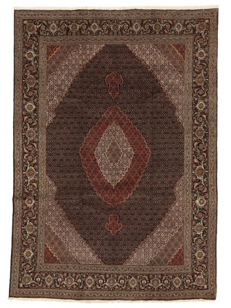 Tabriz 40 Raj Tæppe 240X338 Brun/Sort Uld, Persien