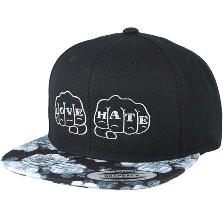 Tattoo Collective - Svart snapback Keps - Love And Hate Black/Grey Rose Snapback @ Hatstore