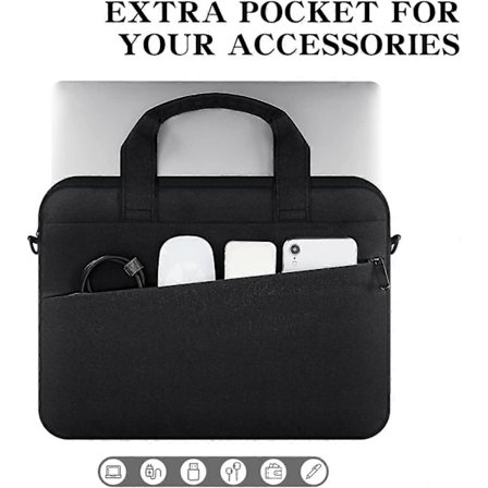 14 tums Laptopväska PC-fodral med axelrem och handtag för 14" MacBook Pro M2/M1 A2779 A2442 2023-2021 Chromebook Notebook, Vattentät Stöttålig P