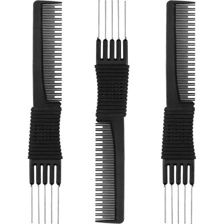 3 kappaleen hiilikuituinen nostokampa metallipiikeillä (musta)