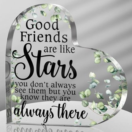 Gave til ven Venskab Tak Gaver Akryl Hjerte Keepsake Inspirerende Kontor Anerkendelse Skilte Plaketter til Kvinder Venner Kollega Lærer