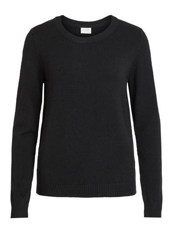 Viril O-Neck L/S Knit Top - Noos Tops Knitwear Jumpers Black Vila