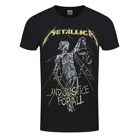 Metallica Unisex Voksen And Justice For All Tracks Ryggtrykk T-skjorte Svart