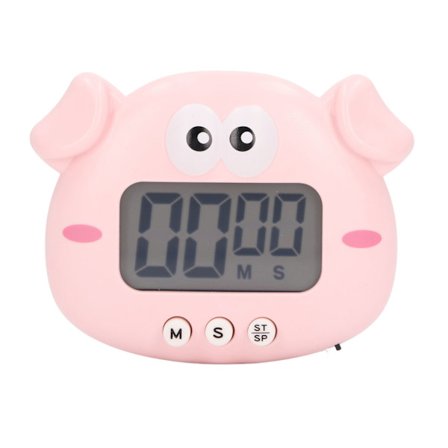 Sød Pink Gris Tegneserie Digital Timer Letvægts Bærbar Køkken Timer