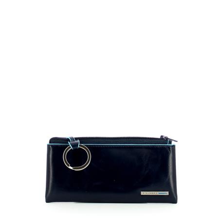 Piquadro, Horizontal Keyholder In Leathe Blue Square Blauw, Heren, Maat:ONE Size,leer