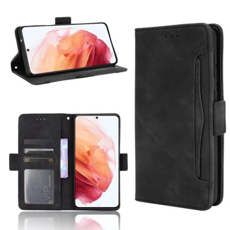 Samsung Galaxy S21 Plus - Fodral Med Avtagbart Kortfodral - Svar Black Svart