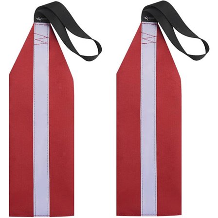 Sikkerhetsflagg for kajakk, rød flagg med refleksstriper, sikkerhetsflagg for trygg reise - 2-pakning