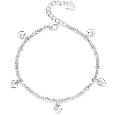 925 Sterling Sølv Armbånd til Kvinder Teenagere, Kærlighed Hjerte Charm Kæde Armbånd Mode Smykker Gaver