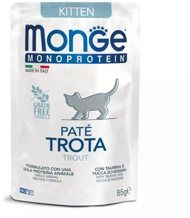 Monge busta monoporzione cat kitten pate trota 85 g