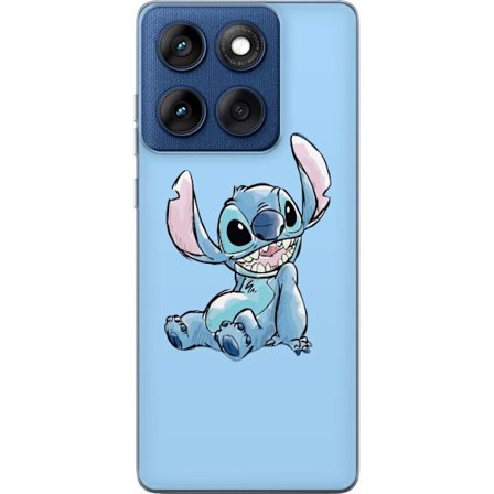 Kompatibelt Mobildeksel til Motorola Edge 60 Håndtegnet illustrasjon av sittende Stitch mot lysblå ensfarget bakgrunn
