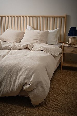 Jotex - Påslakanset i Muslin Dubbelsäng Ljusbeige AMILIA - Köp Dubbelsäng hos Jotex