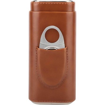 Cigar Etui, Bærbar Læder Cigar Etui Cedartræ Beklædt Cigar DXGHC