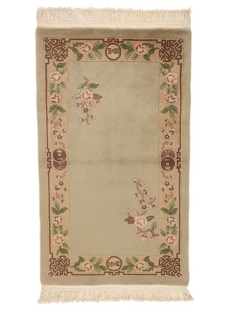 Handgeknoopt China 90 Line Vloerkleed 91X152 Bruin/Oranje