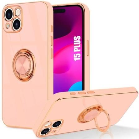 Silikonfodral för iPhone 15 Plus, Stötsäker TPU Anti-Scratch Elegant Pink