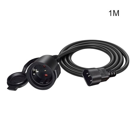 IEC320 C14 til EU4.8mm AC-strømadapterkabel, 3-terminaler han til hun strømstikledning med beskyttelsesdæksel