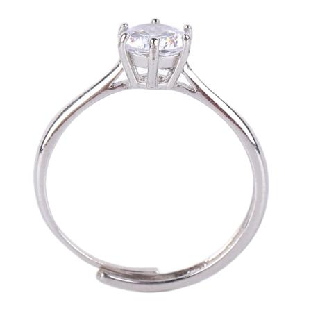 S925 Sterling Silver Ring 6 Prong Rhinestone Style Förlovnings- och vigselringar Bling Smycken