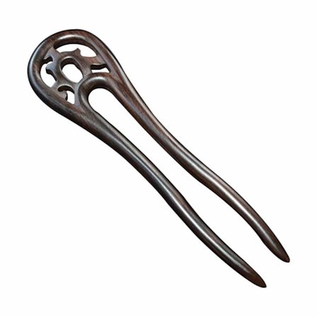 Naturlig ibenholt hårpind træ hårgaffel U-formet hår spisepinde retro hårnål hårklemme