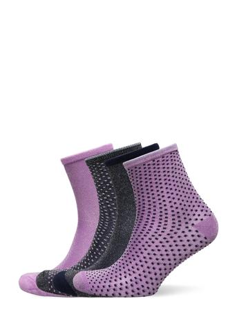 Dina Solid +Dot Sock 4 Pack Patterned Becksöndergaard