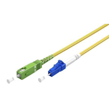 Fiberoptisk kabel (FTTH), Singlemode (OS2) Yellow, gul (Simplex), 2 m