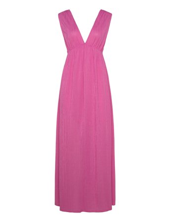 Gina Tricot Deep V Maxi Dress - Pink - XL