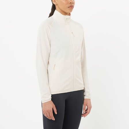 Salomon - Midlayer-Jacke mit durchgehendem Reißverschluss Damen Essential Lightwarm - Whisper White