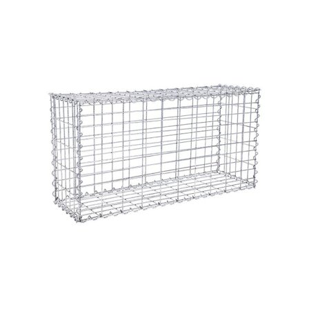 Rootz Stone Gabion - Rektangulär Gabion - Gabion Wall - Gabion Basket - Gabion Stödmur - Gabion Struktur - Dekorativ Gabion - Silver - 100 x 50 x 30 c