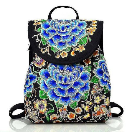 Kvinnors Ryggsäck Vacker Snygg Broderad Ryggsäck A