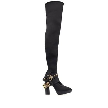 Moschino, Over-knee Boots Czarny, Kobieta, Rozmiar: 39 EU