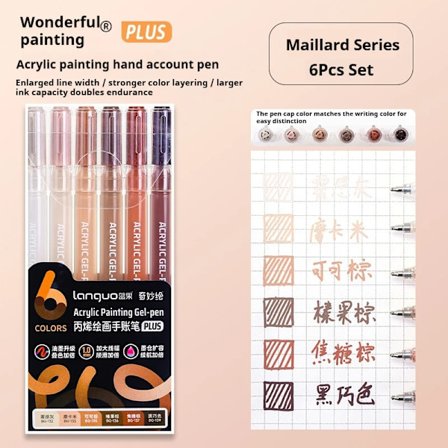LANGUO 90/6 Färger Akrylmålnings Gelpenna 1.0mm Målning Ritning Skrivning Konstmarkörer Pennor Student Graffiti Akrylfärg Pennor