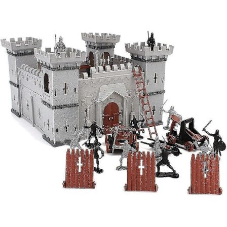 Middelalderligt Slot Ridderspil Katapult Soldater Infanteri Tilbehør Legesæt Legetøj Fantastisk Gave Piger Og Drenge Venner Og Familie Hjemme 