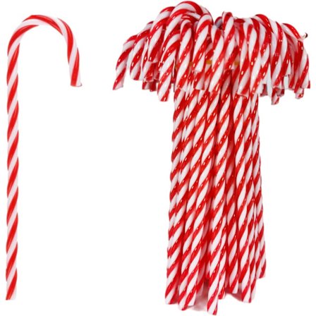 24 stk. Jule slikstokke i plast til ophængning på juletræet