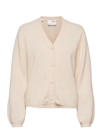 Slfsif Kaya Ls Knit Cardigan Cream Selected Femme