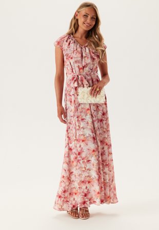 Ida Sjöstedt - Jacqueline Dress - Coral Florals - Kläder - - Bubbleroom