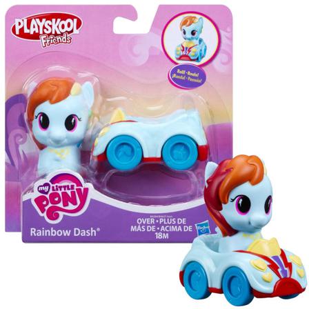My Little Pony Playskool Friends - Rainbow Dash Figur Med Bil Blå
