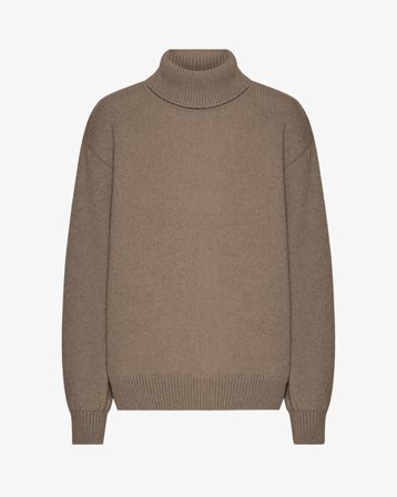 Merino Wool Turtleneck - Warm Taupe - Female - XS