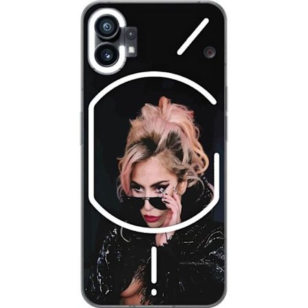 Kompatibelt Mobildeksel til Nothing Phone (1) Lady Gaga portrett med solbriller og dramatisk sminke i mørk glamorøs stil