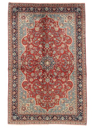 Sarouk Fine Rug 133X205 Brown/Dark Red Wool, Persia