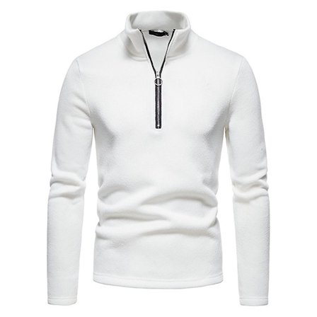 Män Toppar Zip High Neck T-shirt Långärmad Casual Pullover
