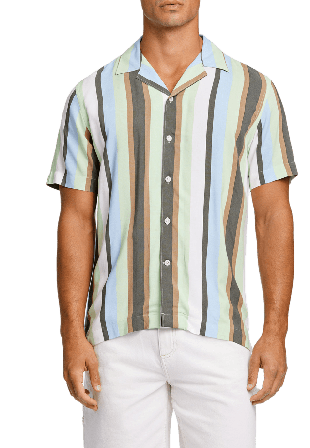 Lindbergh Bold Stripe Viscose Shirt S/S Skjortor Herr Blå S