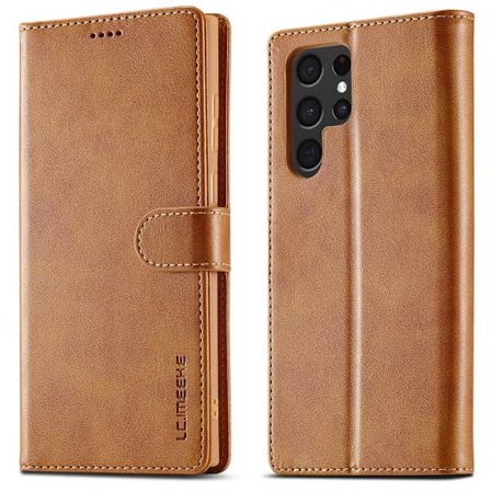 LC.IMEEKE Lompakkokotelo Samsung Galaxy S24 Ultra Cognac