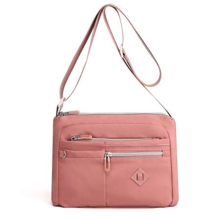 Monikäyttöinen olkalaukku crossbody-laukku naisille matkalaukku Pinkki