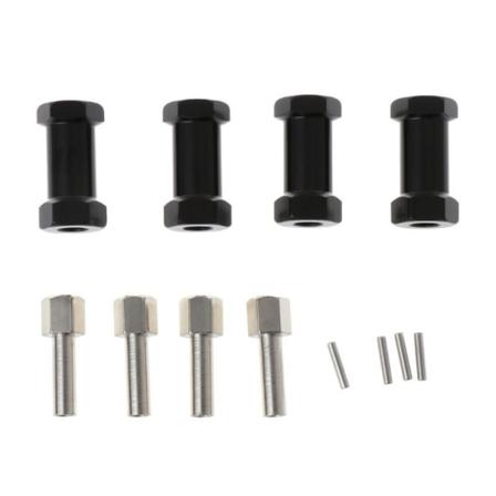 4 stk 12 mm sekskanthjulnavdriftsadapter Forlengelseskombinator Black 25mm