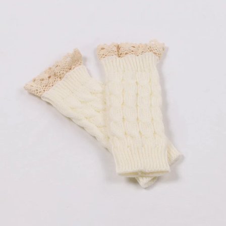 Nye fingerløse hansker med blonder, damehansker, varme og søte for vinteren, egnet for studenter til skriving og bruk av tastatur.