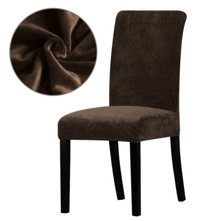 1/2/4/6 stycken äkta sammetstyg Supermjukt cover Lyxigt kontorssätesfodral Tretch Stolöverdrag för matsal hotell Coffee 06 2 Pieces