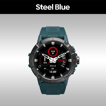 [Den nya ]Zeblaze Ares 3 Smart Watch Stor 1,52-tums IPS-skärm Röstsamtal 100+ sportlägen 24H Health Monitor Smartwatch Steel Blue